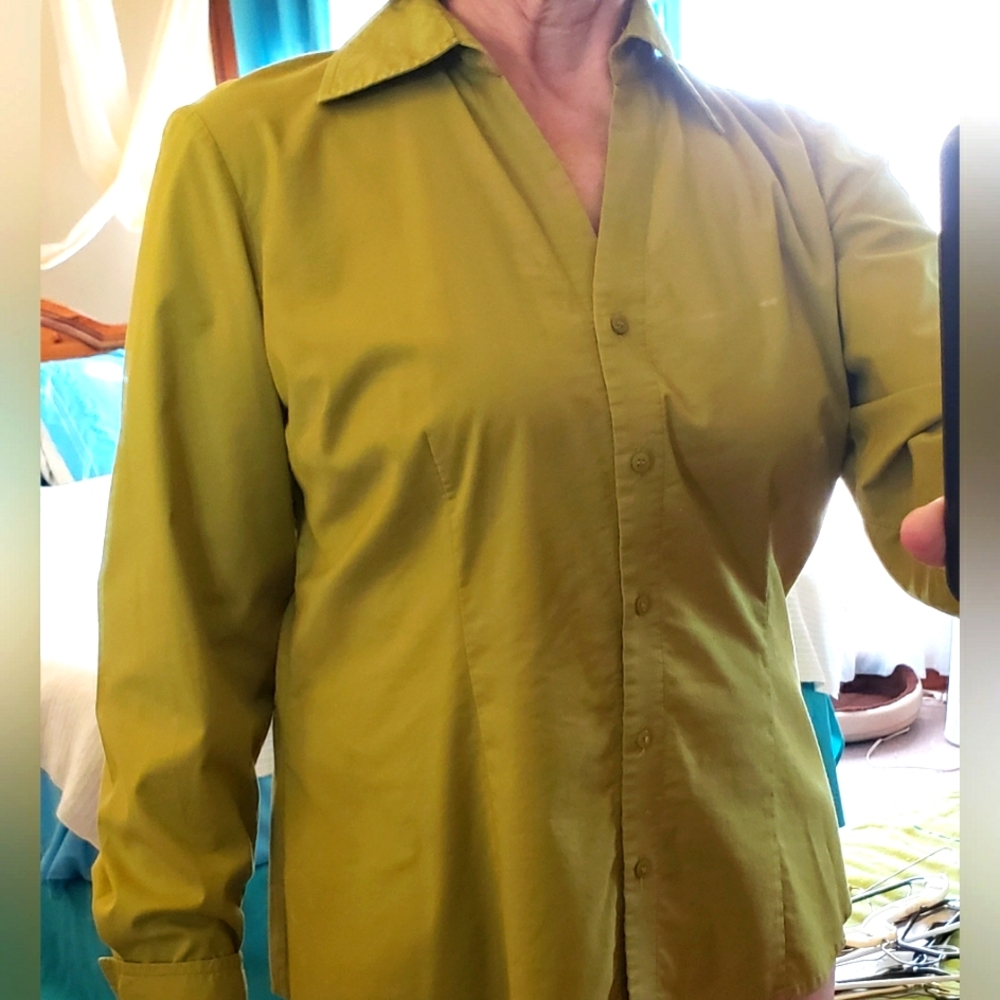 Juniors Olive Cotton Blouse